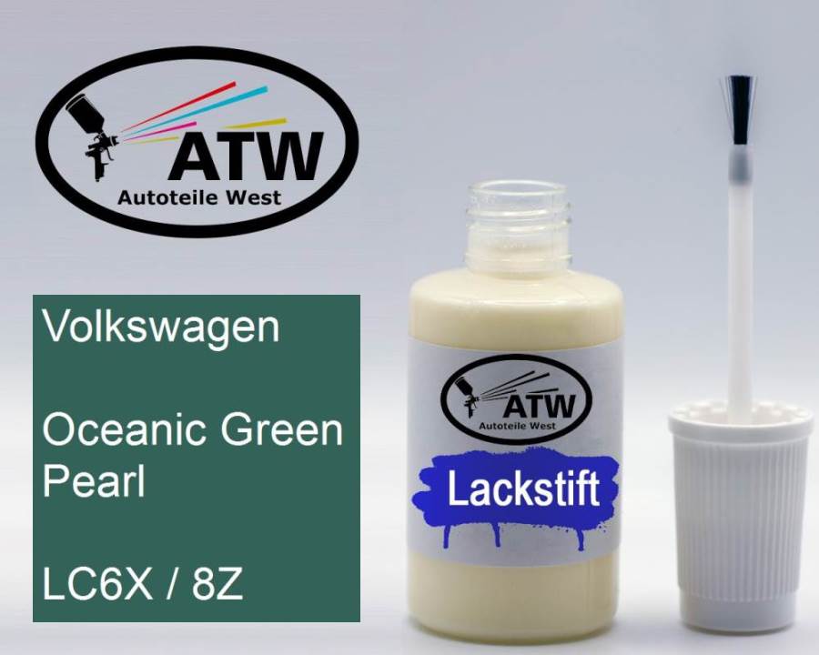 Volkswagen, Oceanic Green Pearl, LC6X / 8Z: 20ml Lackstift, von ATW Autoteile West.